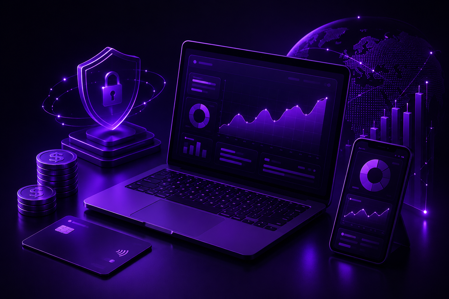 Fintech SaaS analytics and secure growth dashboard